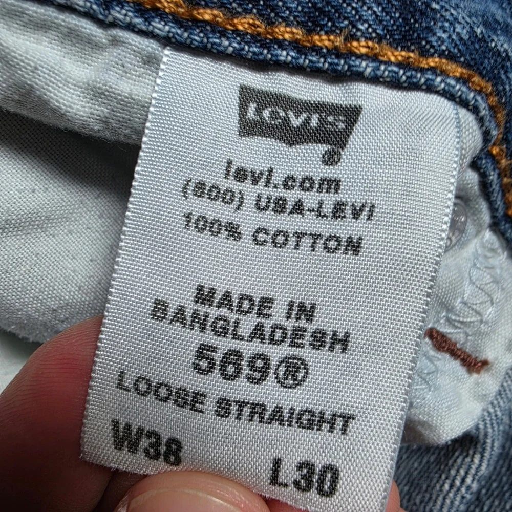 Levi's 569 Loose Straight Men 38/30 Blue Denim Jeans 005694268